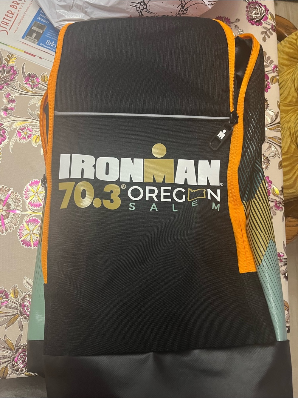 Oregon Salem Men's Swim Bag - Black with Orange Trim